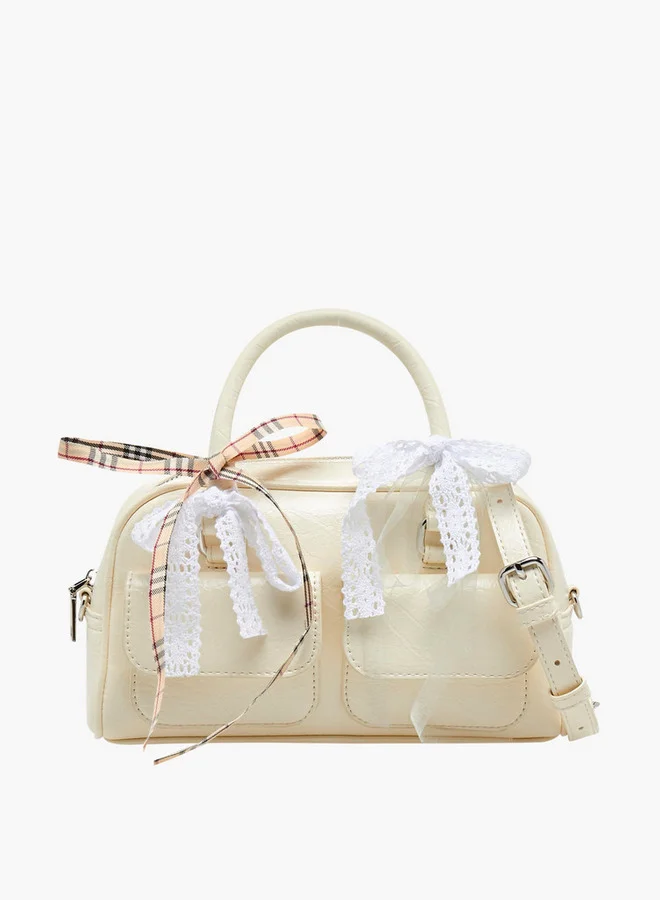 ميسي Bow Accent Tote Bag With Detachable Strap